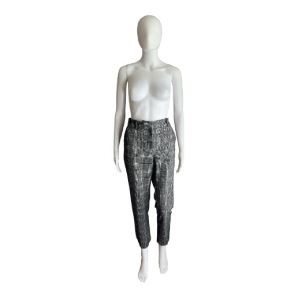 H&M Chic Black and White Patterned Pants Size 8